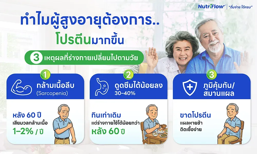 ทำไมผู้สูงอายุต้องการโปรตีนมากขึ้น