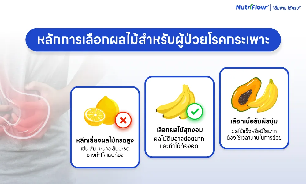หลักการเลือกผลไม้สำหรับผู้ป่วยโรคกระเพาะ